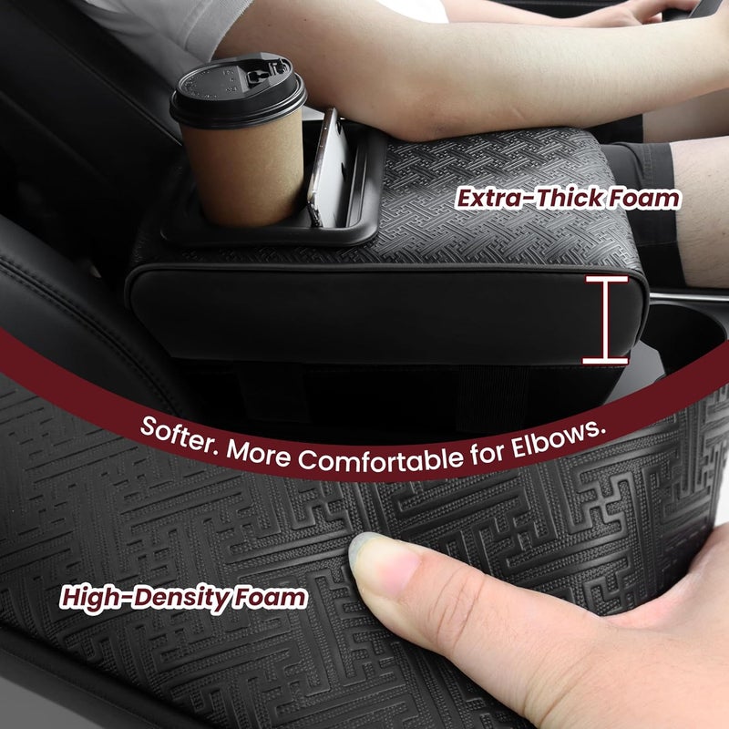 DSCARCovers Car Middle Center Console Cover with Cup Holder for Long Driving,Car Armrest Cover for SUV,Truck-2.95in Height-Lifts Arms to Relax Muscles,Multi-functional Storage is Ideal for Trips Scratch-resistant - Image 3